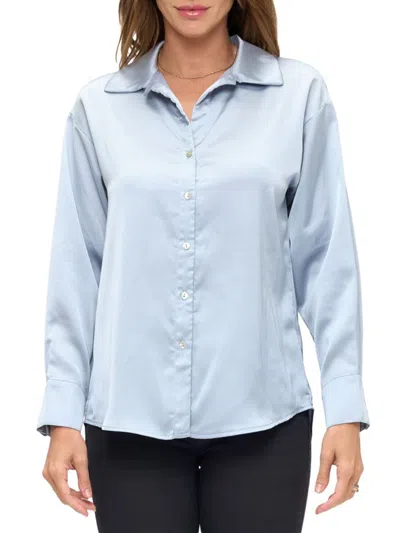 Renee C Women's Satin Button-down Shirt