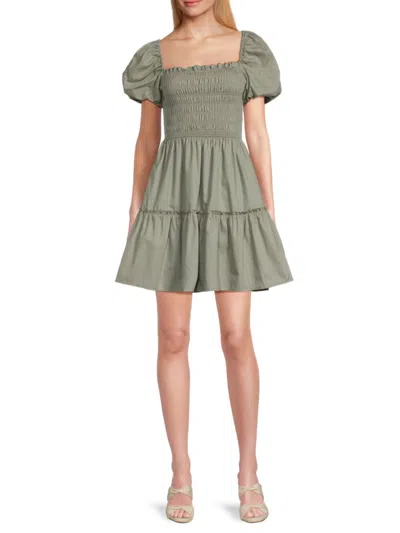 Lea & Viola Women's Smocked Cotton Minidress