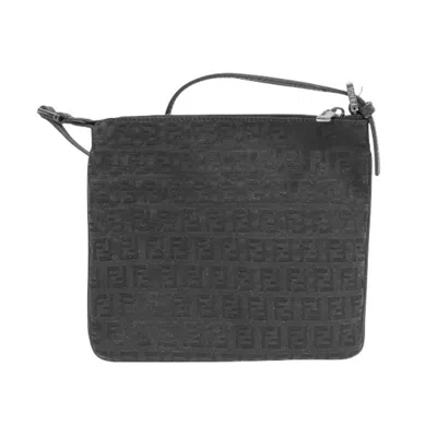 Pre-owned Fendi Black Canvas Leather Shoulder Bag ()