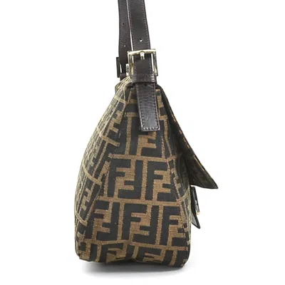 Pre-owned Fendi Brown Canvas Leather Shoulder Bag ()