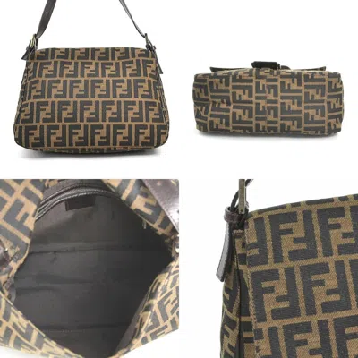 Pre-owned Fendi Brown Canvas Leather Shoulder Bag ()