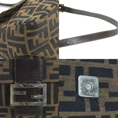 Pre-owned Fendi Brown Canvas Leather Shoulder Bag ()