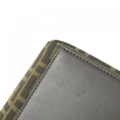 Pre-owned Fendi Dark Brown Canvas Leather Shoulder Bag ()