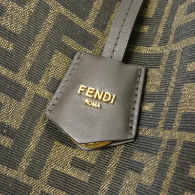 Pre-owned Fendi Dark Brown Canvas Leather Shoulder Bag ()