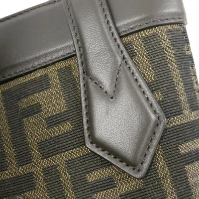 Pre-owned Fendi Dark Brown Canvas Leather Shoulder Bag ()