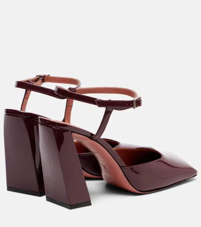 Amina Muaddi Charlotte 95 Patent Leather Pumps