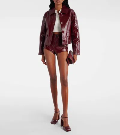 Amina Muaddi Charlotte 95 Patent Leather Pumps