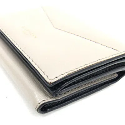 Pre-owned Givenchy Black Light Beige Leather Wallet (tri-fold) () In Multi
