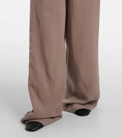 The Row Enea Toile Wide-leg Trousers In Brown