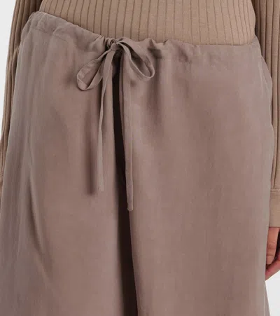 The Row Enea Toile Wide-leg Trousers In Brown