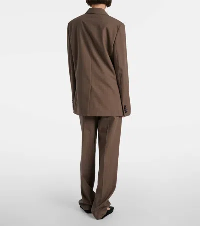 The Row Kimiko Silk And Wool Blazer In Brown