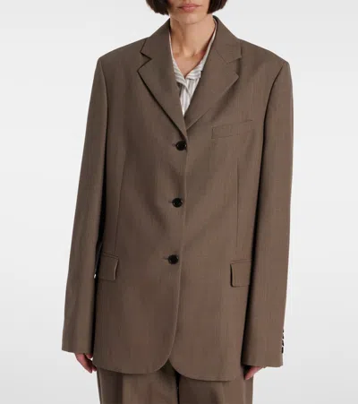The Row Kimiko Silk And Wool Blazer In Brown
