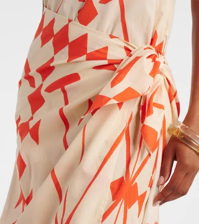 Johanna Ortiz Seaweed Asymmetric Cotton Midi Dress In White