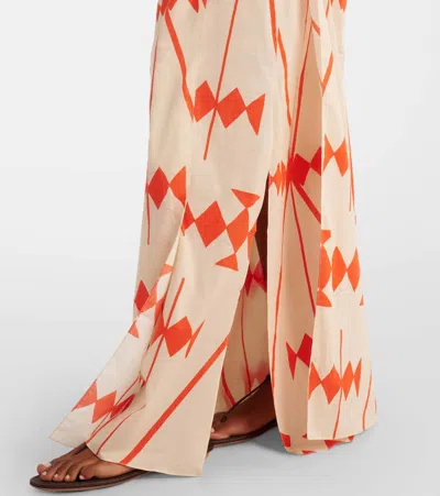 Johanna Ortiz Seaweed Asymmetric Cotton Midi Dress In White