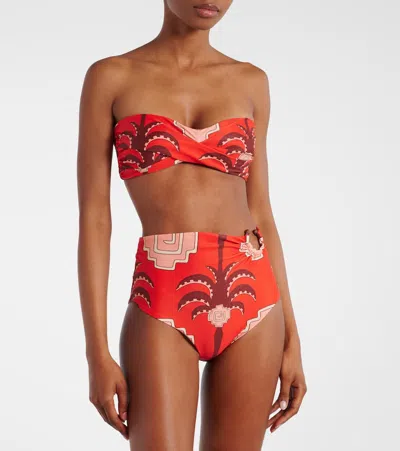 Johanna Ortiz Taita Printed High-rise Bikini Bottoms