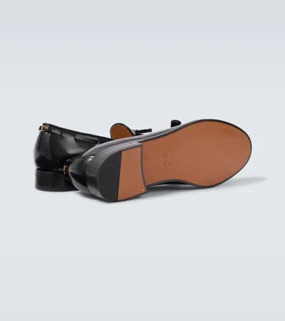 Valentino Bowshire Polished Leather Loafers