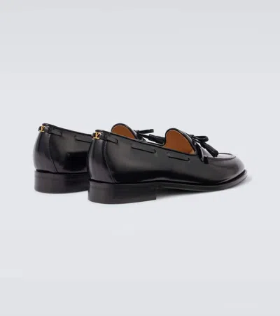 Valentino Bowshire Polished Leather Loafers