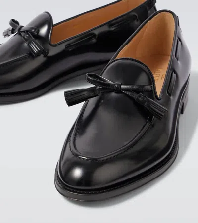 Valentino Bowshire Polished Leather Loafers