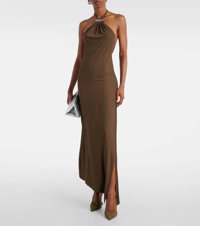 Attico Halterneck Open-back Midi Dress