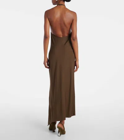 Attico Halterneck Open-back Midi Dress