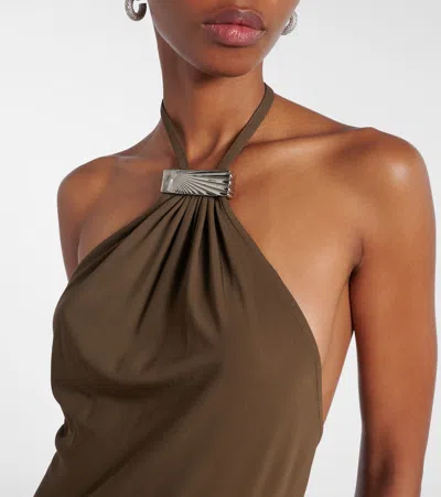 Attico Halterneck Open-back Midi Dress
