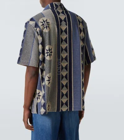Loewe Mens Blue Multicolor Ibiza Graphic-pattern Cotton-blend Terry Shirt