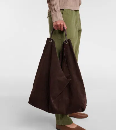 The Row Bindle Large Suede Tote Bag