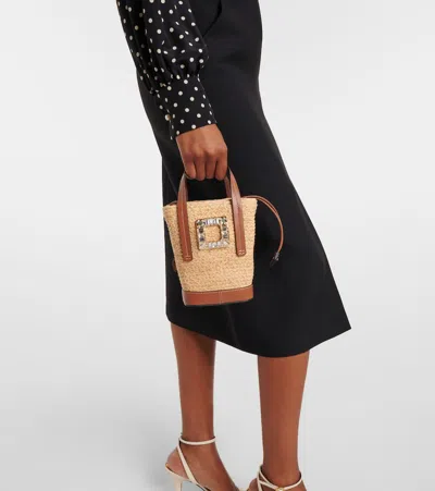 Roger Vivier Rv Skate Mini Raffia Bucket Bag