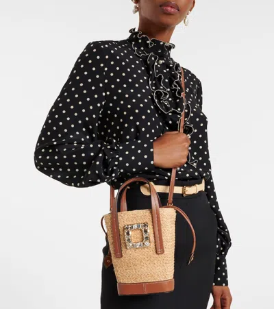 Roger Vivier Rv Skate Mini Raffia Bucket Bag