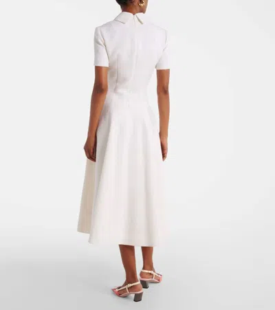 Emilia Wickstead Felciana Collared Wool Crepe Midi Dress In White
