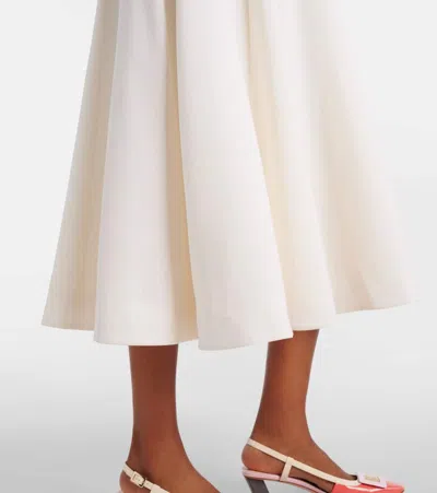 Emilia Wickstead Felciana Collared Wool Crepe Midi Dress In White
