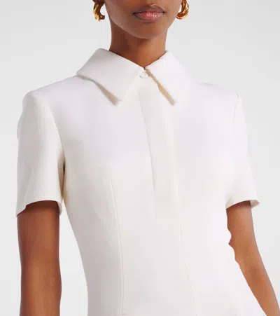 Emilia Wickstead Felciana Collared Wool Crepe Midi Dress In White