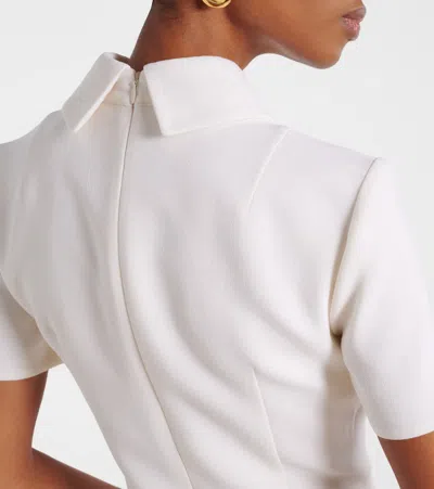 Emilia Wickstead Felciana Collared Wool Crepe Midi Dress In White