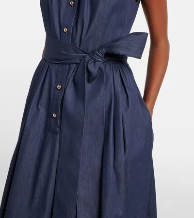 Carolina Herrera Gathered Cotton-blend Midi Dress