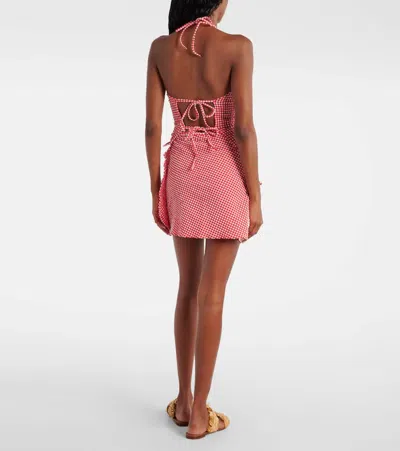 Hunza G Gingham Seersucker Top In Pink