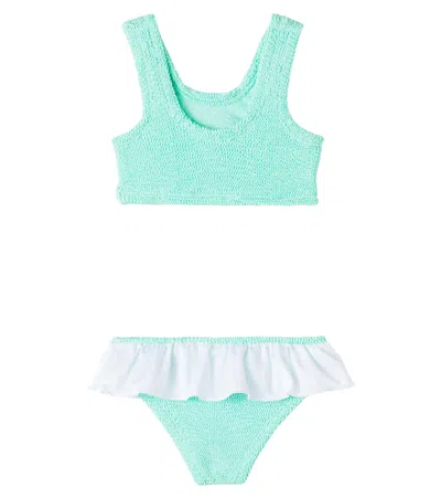 Hunza G Olive Frilled Swimsuit In Green