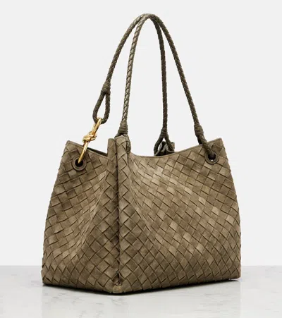 Bottega Veneta Parachute Intrecciato Large Suede Tote Bag