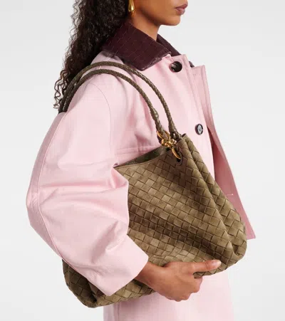 Bottega Veneta Parachute Intrecciato Large Suede Tote Bag