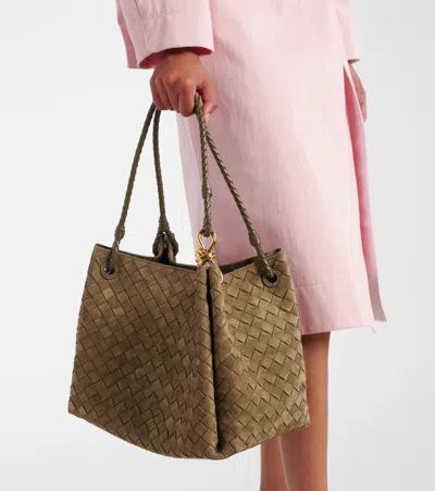 Bottega Veneta Parachute Intrecciato Large Suede Tote Bag