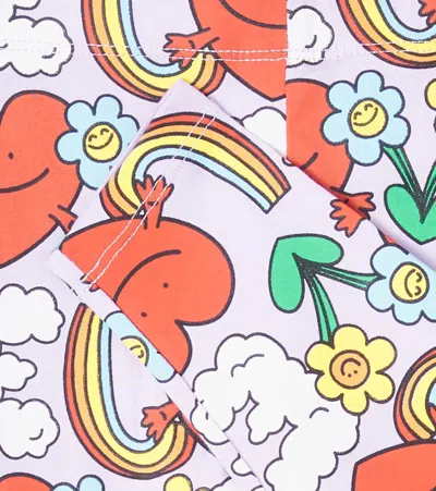 Stella Mccartney Baby Rainbow Love Cotton Leggings In Multi