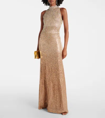 Jenny Packham Benue Embellished Silk Gown