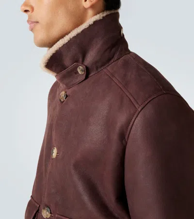 Brunello Cucinelli Shearling Coat Jackets And Coats Bordeaux In Burgundy