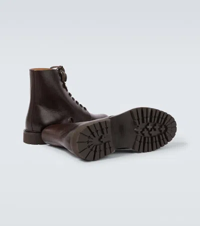Brunello Cucinelli Leather Lace-up Boots