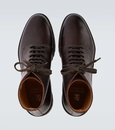 Brunello Cucinelli Leather Lace-up Boots