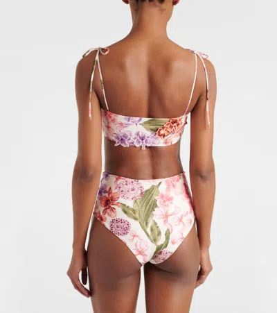 Agua By Agua Bendita Floral-appliqué Bikini Top