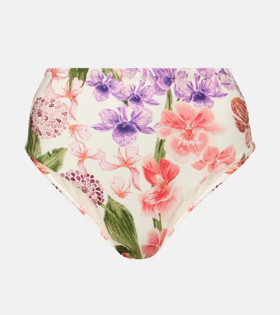 Agua By Agua Bendita Floral High-rise Bikini Bottoms