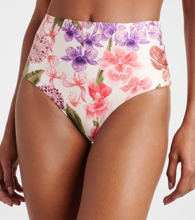 Agua By Agua Bendita Floral High-rise Bikini Bottoms
