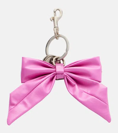 Balenciaga Whimsical Bow Keyring In Soft Pink Material