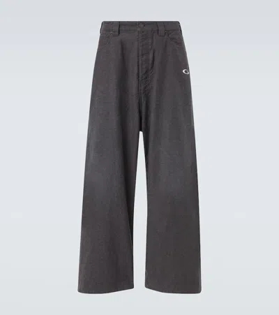 Balenciaga Trompe Loeil Denim Trousers In Blue