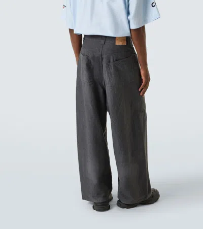Balenciaga Trompe Loeil Denim Trousers In Blue